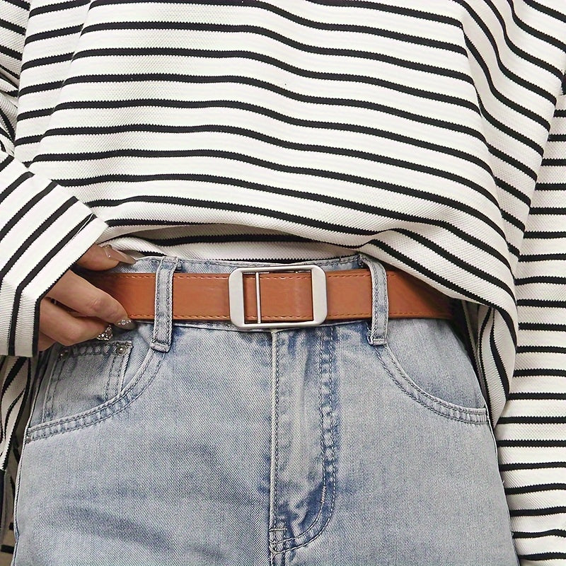 Unisex PU Leather Belt Casual Street Style Waist Belt for Daily Wear