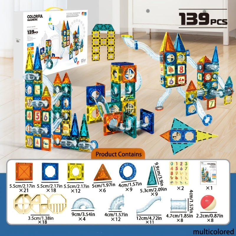 Mini Marble Track Set for Kids 3-8 Magnetic Building Blocks STEM Educational Toy