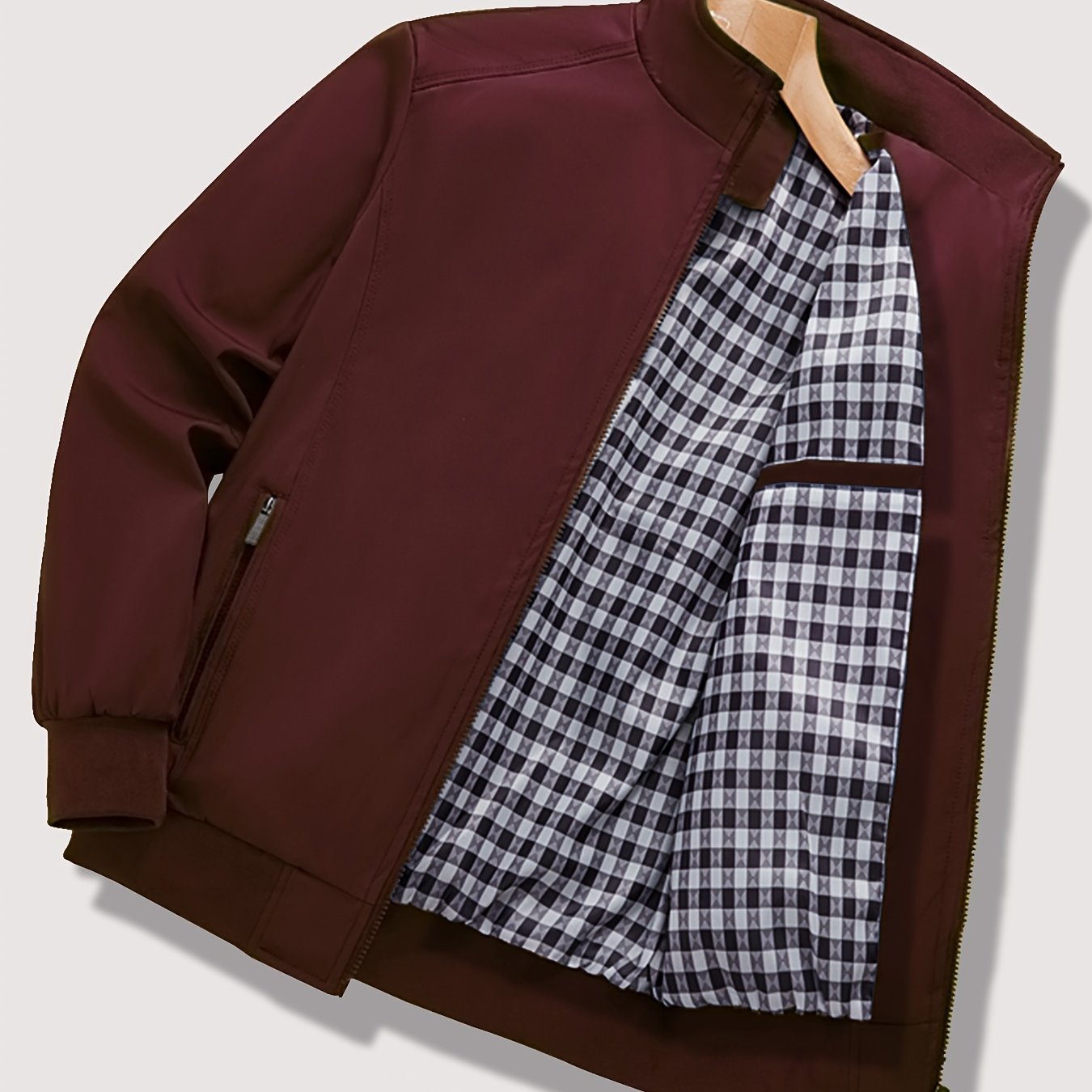 Men's Softshell Jacket with Pockets Zipper Stand Collar for Spring Autumn Outdoor