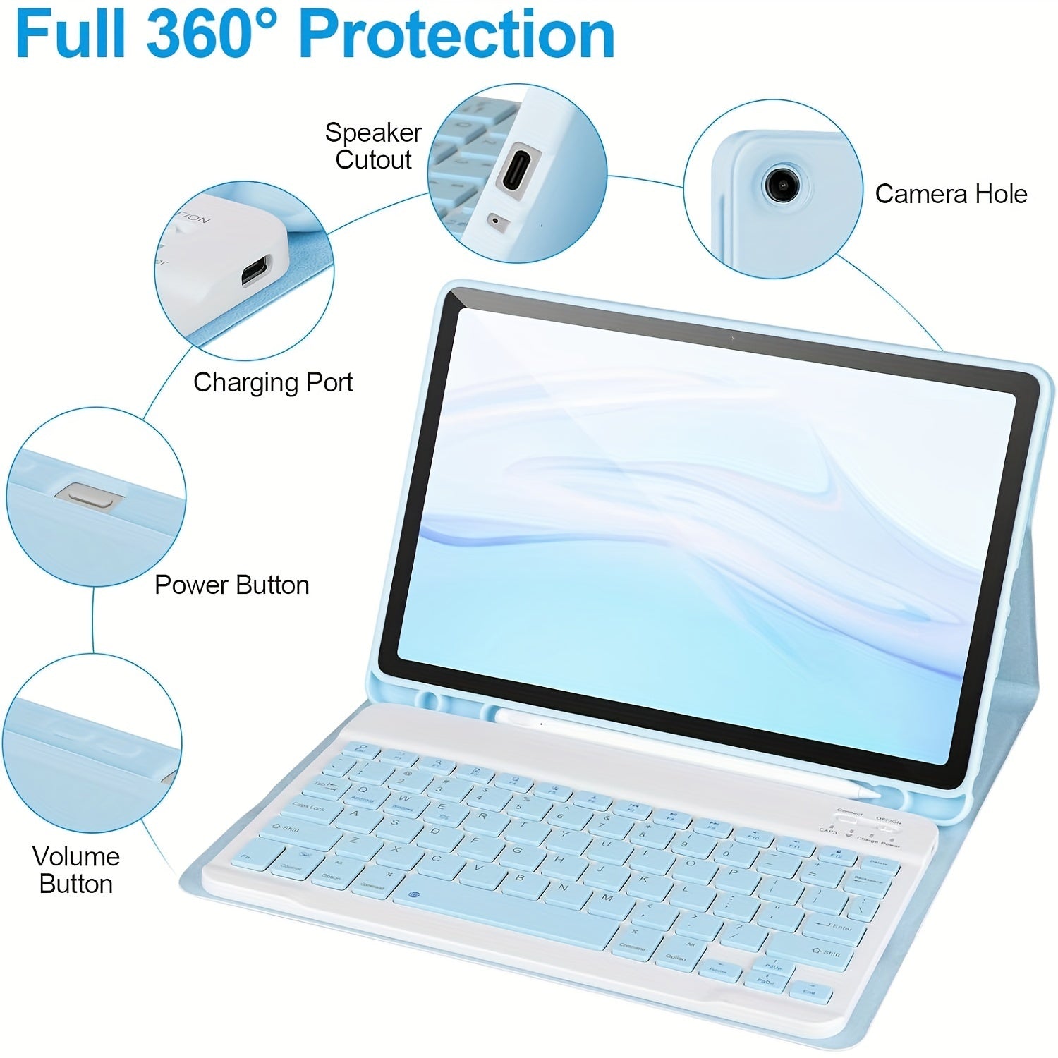 Keyboard Cover for Samsung Galaxy Tab A9 Plus 27.94cm 2023 with S Pen Holder Removable Keyboard Auto Wake Sleep