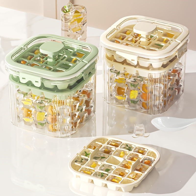Ice Maker with Storage Box Food-Grade Plastic for Tea Cocktails and Summer Refreshments