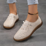 Women's Slip-On Flat Shoes Elastic Straps Hollow Design Comfortable Casual Sizes 8.9-10.7cm