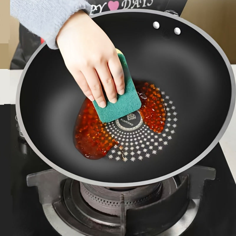Набор посуды с антипригарным покрытием, включающий 12,6-дюймовую сковороду с крышкой, деревянную лопатку и губку для индукционных и газовых плит