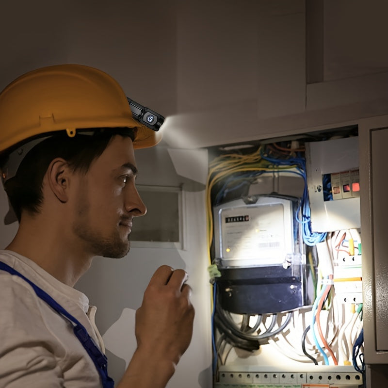 Linterna LED mini recargable por USB con lente Frog Eye, luz de emergencia portátil