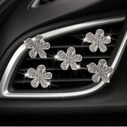 5 dona Rhinestone Gul Avtomobil Havo Chiqishi Kliplar Dekorativ Avtomobil Aksesuarlar Sovgʻa