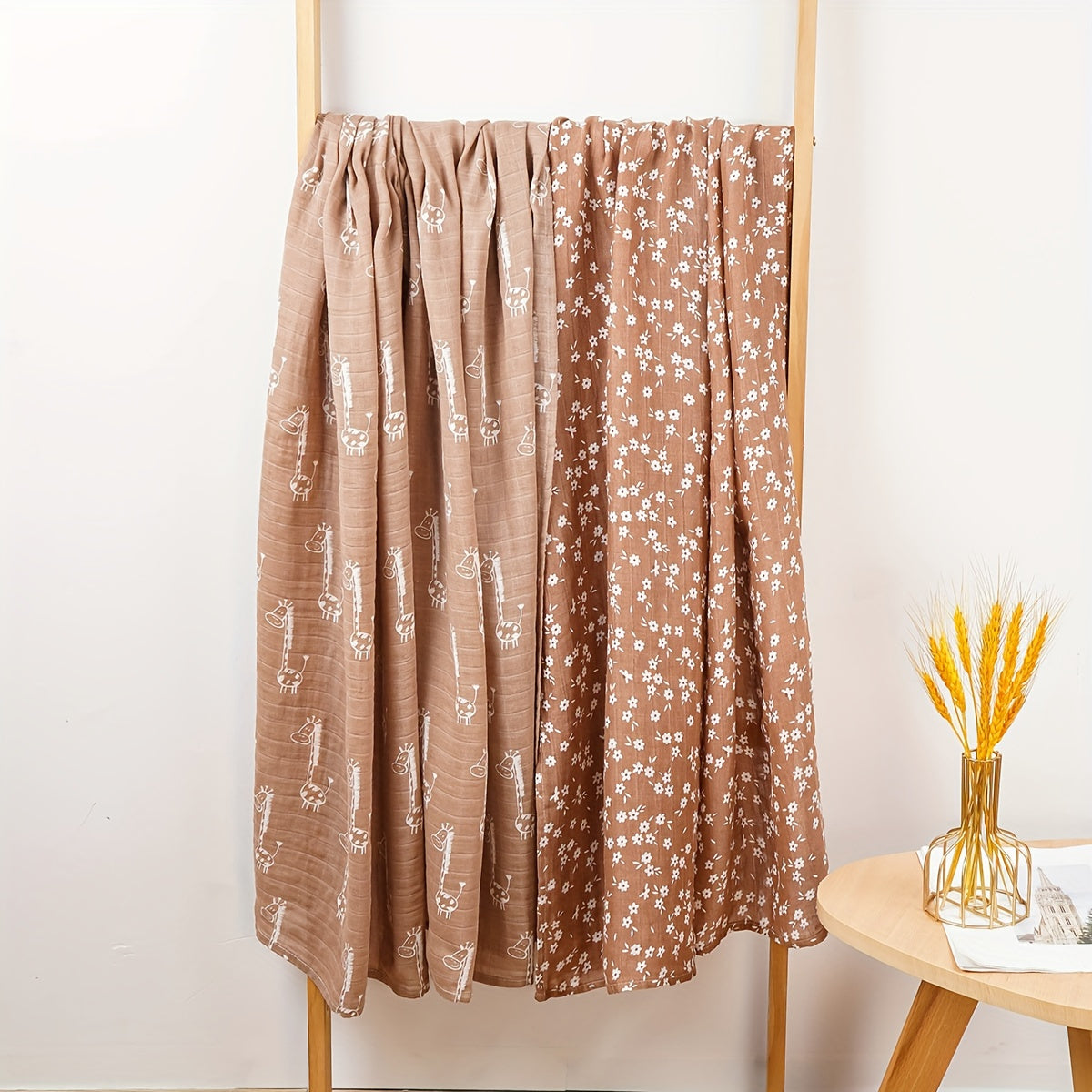 Пеленка для младенцев Bamboo and Muslin - стильные узоры, рекомендуется ручная стирка, идеально подходит для младенцев и малышей, легкая и уютная, отлично подходит для сна и повседневного использования.