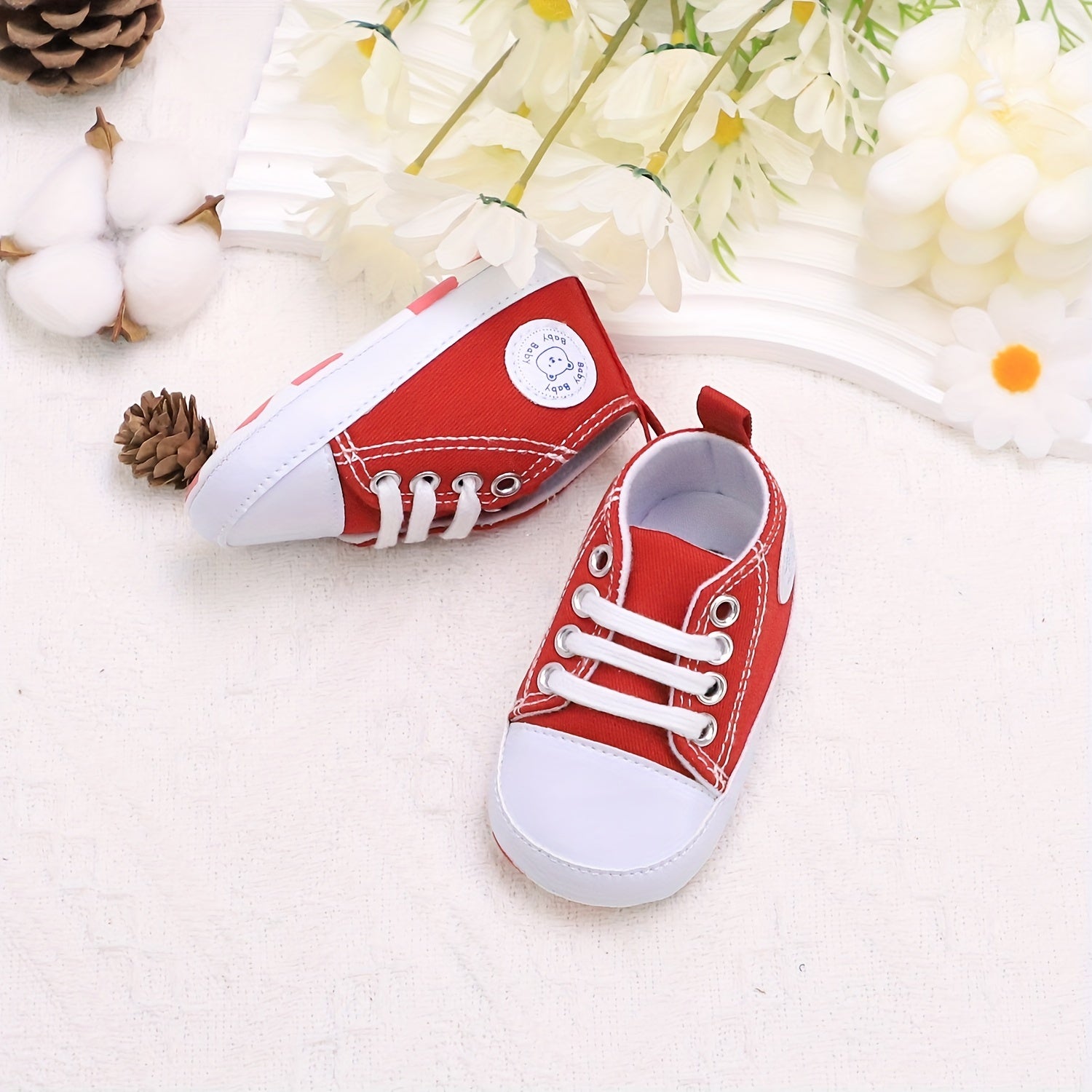 Baby Boys Canvas Sneakers Low Top Spring Fall Casual Non-Slip Lightweight Shoes