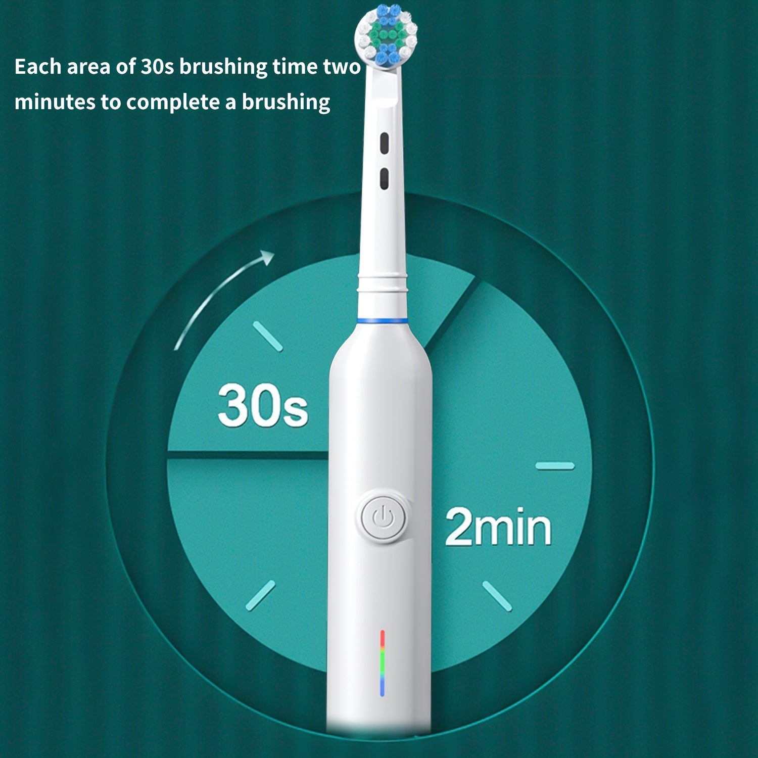 Electric Toothbrush for Adults Rotating 3 Modes 2 Brush Heads Waterproof