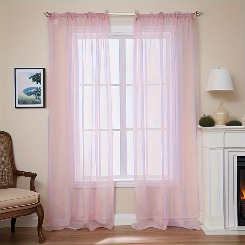 Sheer Curtain Panels with Rod Pocket for Bedroom Living Room Office Kitchen