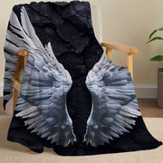 Angel Wings Throw Blanket Cozy Knit Fabric for Home Sofa Dorm Office