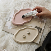 Ceramic Fan-Shaped Jewelry Tray for Accessories and Soap Storage