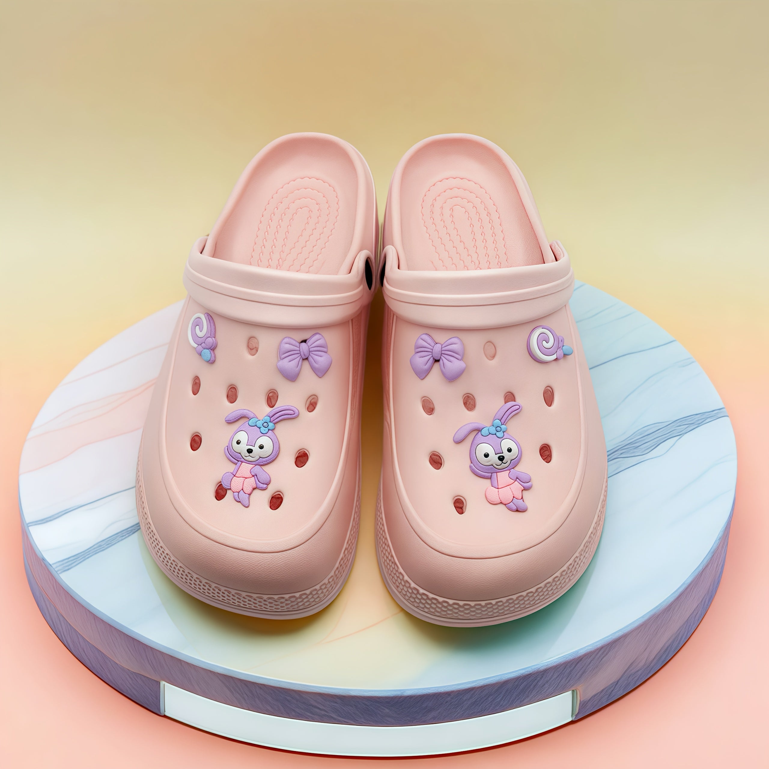 Women's Lightweight EVA Clogs with Breathable Perforated Design in Pink