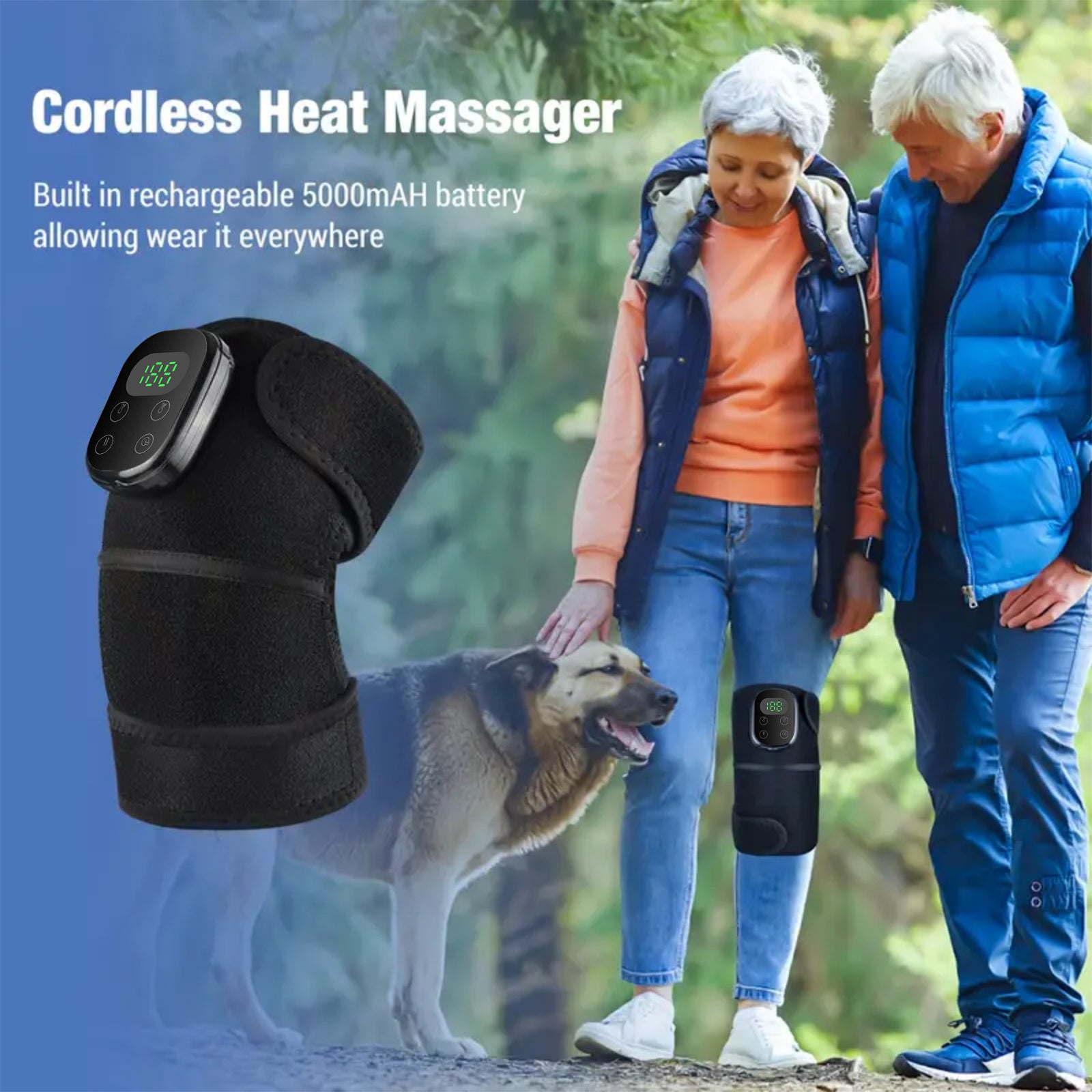 Issiq tizzali massaj qiluvchi, yelka dam olish joyi bilan, sozlanadigan isitish rejimi, tirsak va yelka bo'shashishi, tizzalar, yelkalar, tirsaklar uchun mos.