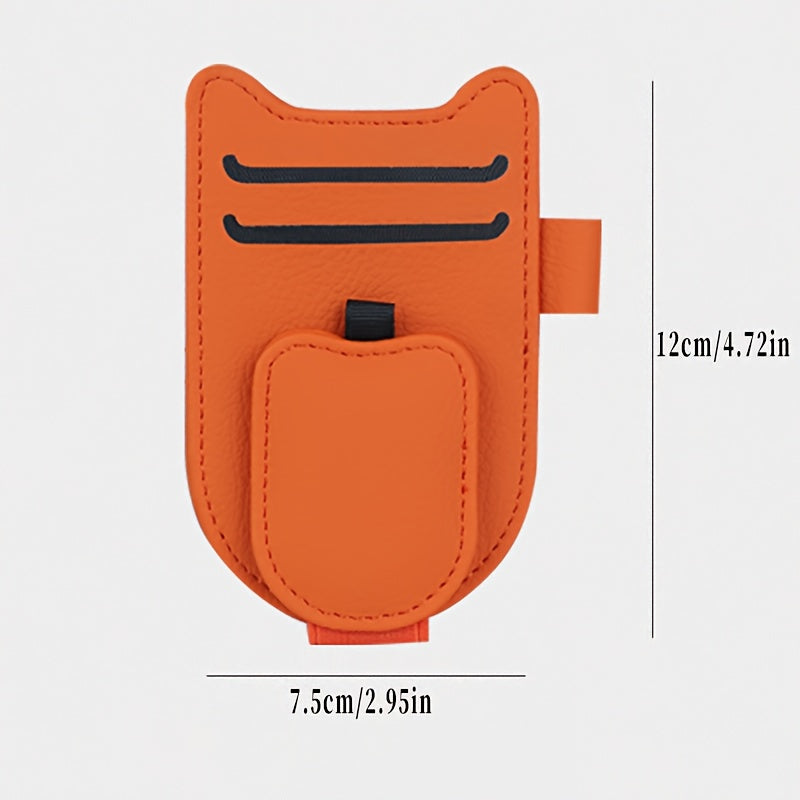 Ayollar uchun charm quyosh nuri himoyachisi va kliplar bilan mushuk quloqli dizayni bilan tashkil etuvchi