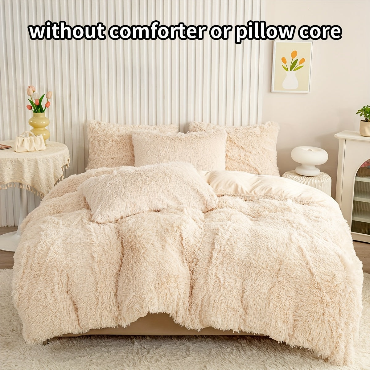 Set of 3 Pink Polyester Bedding Pieces for All Seasons Bedroom Decor