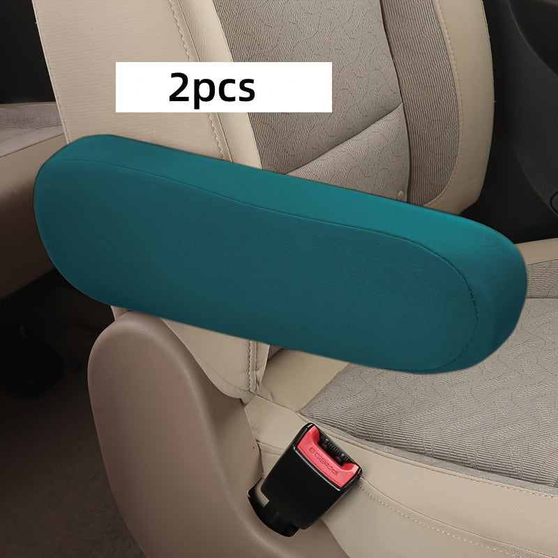 2pcs Elastic Polyester Car Seat Armrest Covers Washable Protective Sleeves