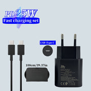 25W Fast Charging USB Type-C Power Adapter for Samsung Galaxy S23 Ultra S22 Note 20 S24