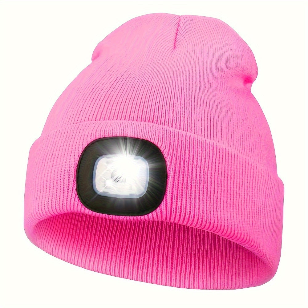 Gorro unisex con luz LED, de punto, iluminación sin manos para actividades al aire libre