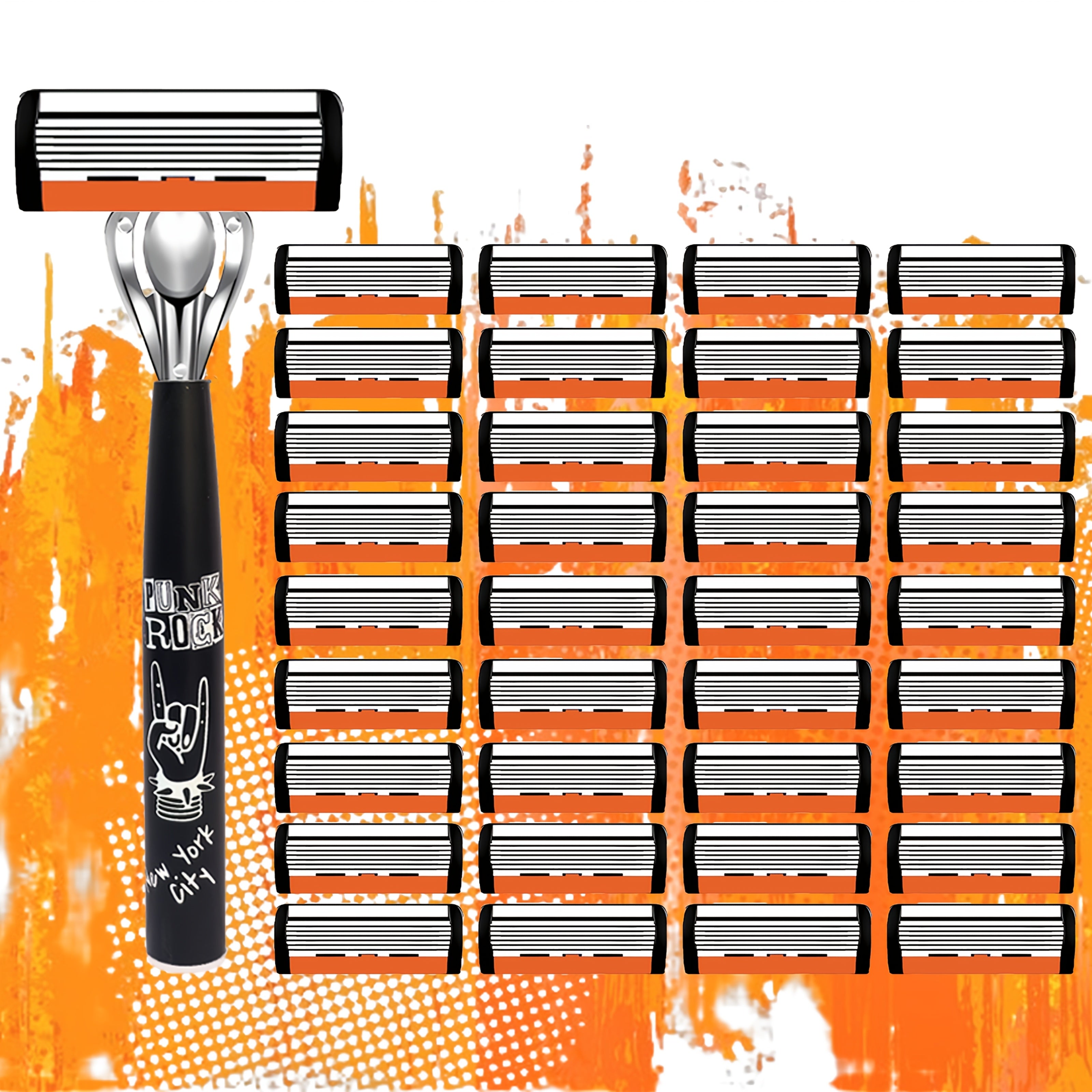 Set de maquinilla de afeitar vintage para hombre con mango reutilizable y hojas afiladas