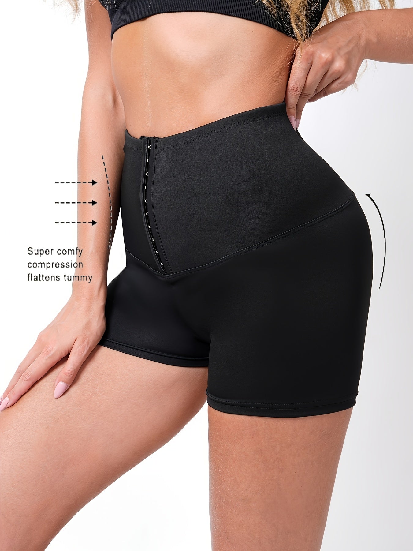 Women's High Waist Corset Shapewear Shorts Tummy Control Butt Lift Solid Color