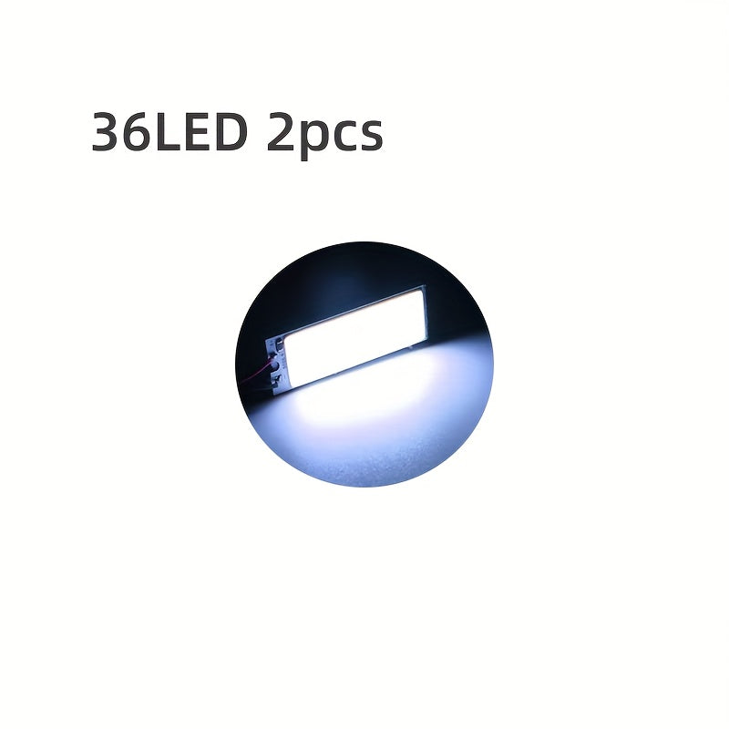 2pcs Car Interior LED Lights T10 COB 4W 12V Panel Dome Light White