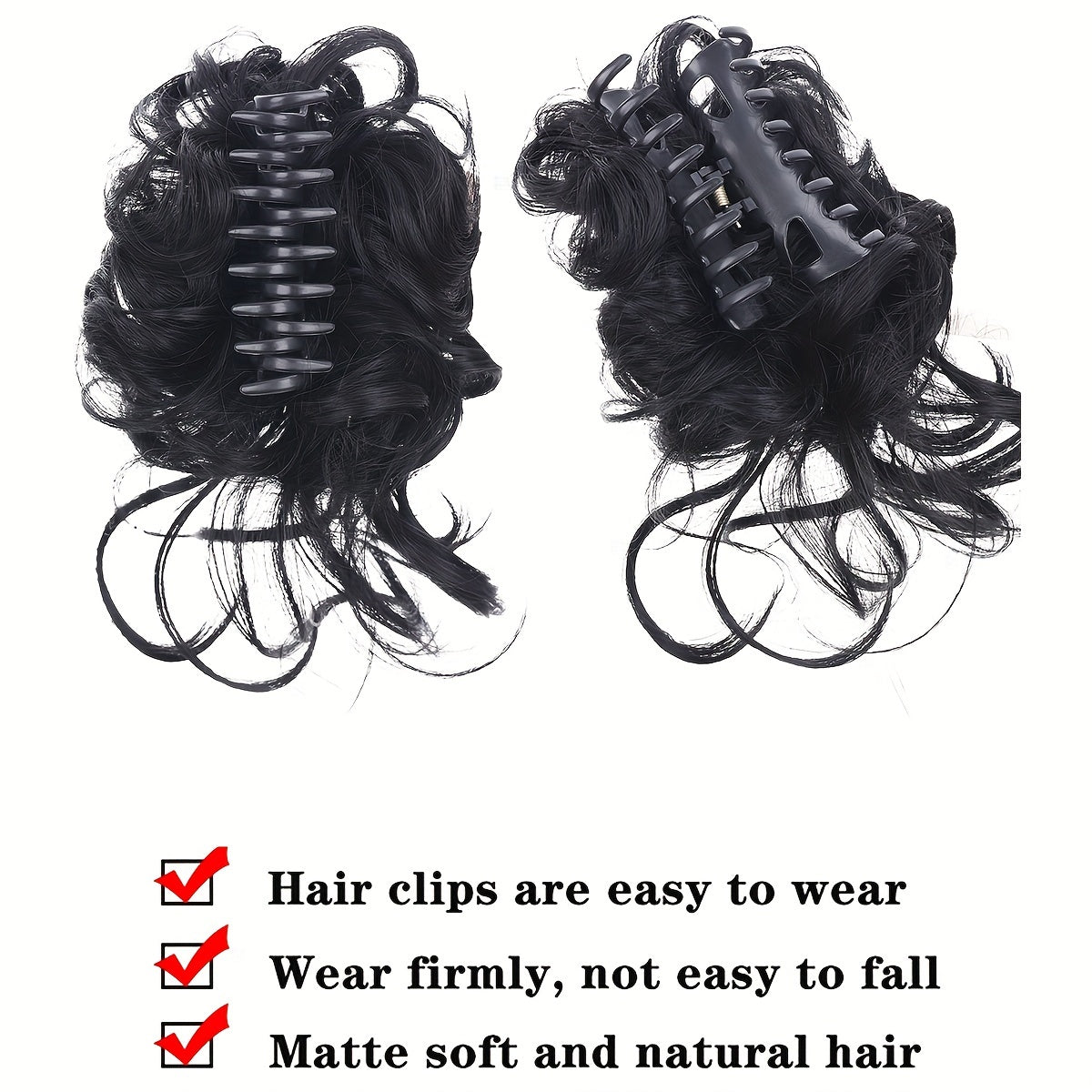 Women's Messy Curly Claw Clip Hair Bun Synthetic Hairpiece for All Occasions