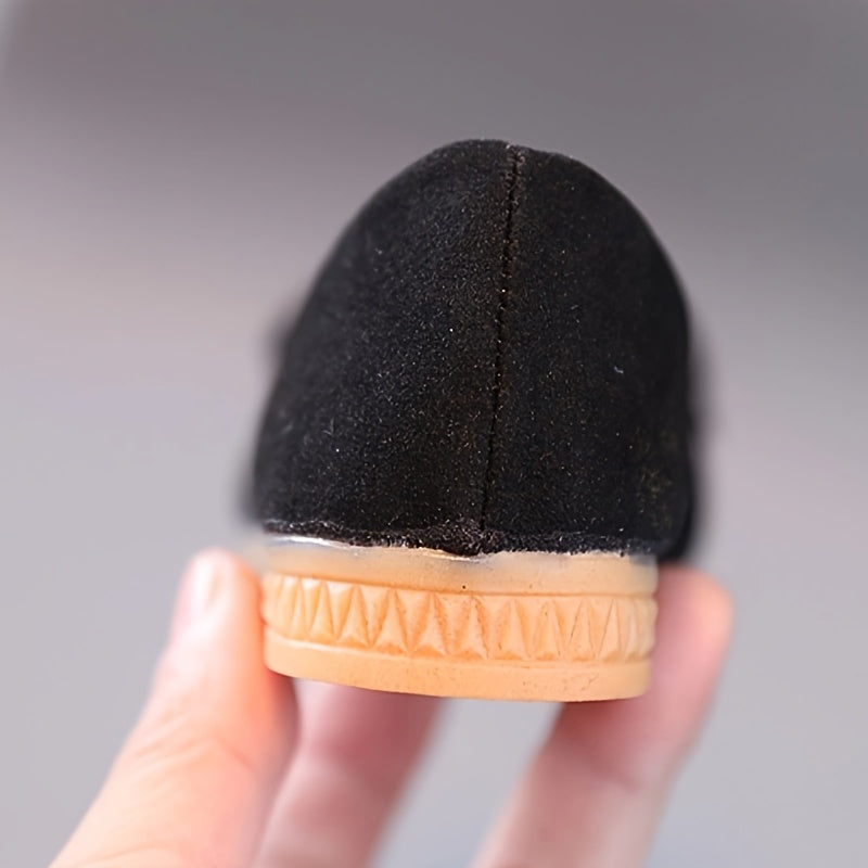 Girls' Slip-On Princess Shoes Pink Yellow Black with Bow PU Fabric Rubber Sole