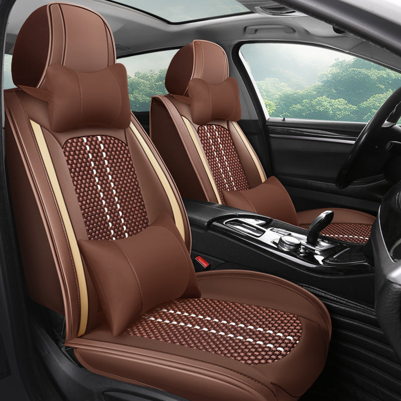 Universal Waterproof Faux Leather 5-Seat Car Seat Covers All-Season Protectors