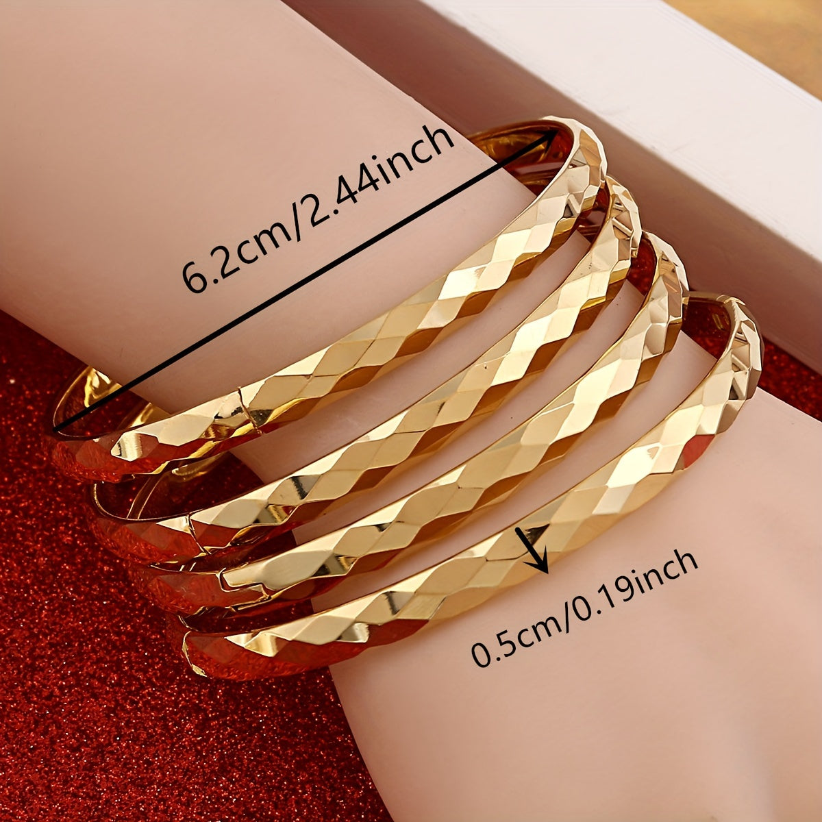 Women’s Gold Tone Copper Bangle Set 4-Piece Jewelry for Daily Wear and Gifting