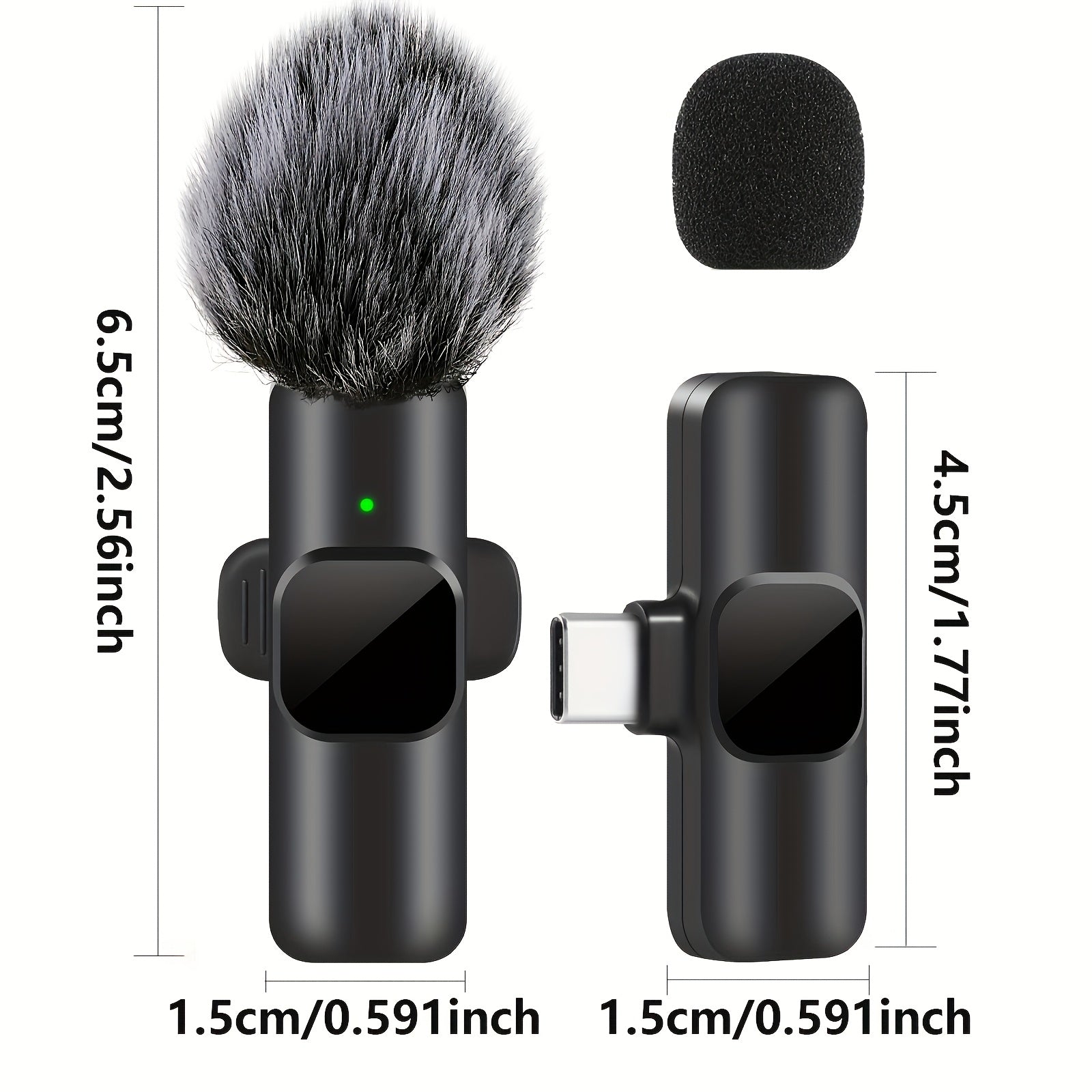 Wireless Lavalier Microphone with USB-C Dual Microphones for Streaming and Podcasting
