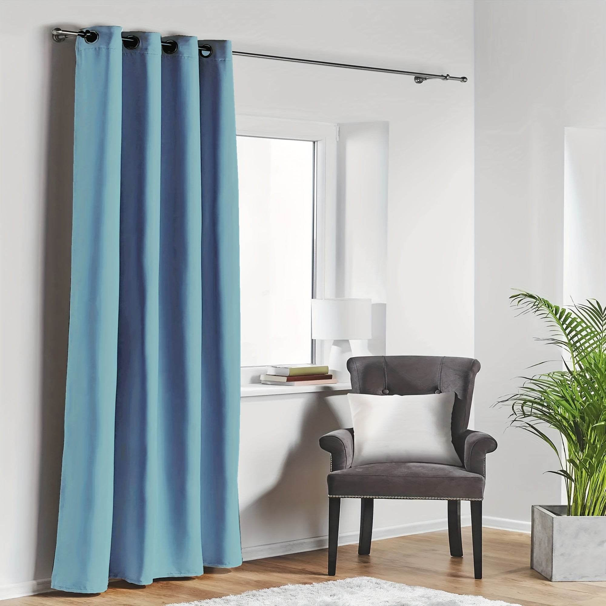 Blackout Curtain with Loop for Bedroom and Living Room Heat Insulation Noise Reduction 180g