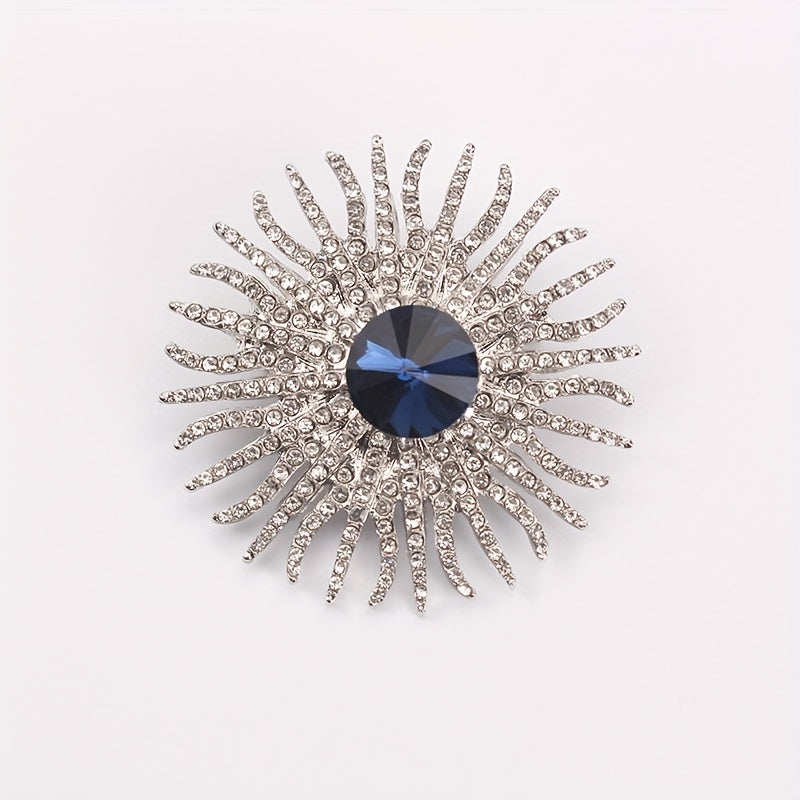 Sunflower Brooch Pin Alloy Rhinestones Fashion Accessory for Women