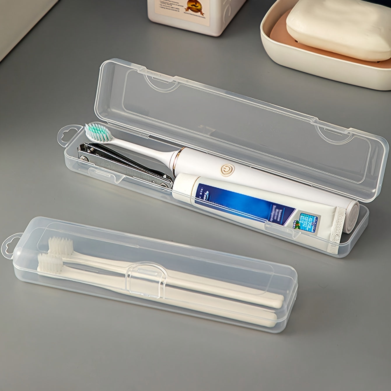 Travel Portable Transparent Electric Toothbrush Storage Case for Men Women