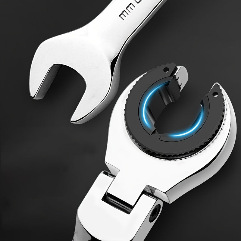 Heavy-Duty 72-Tooth Metric Ratchet Wrench Adjustable Head Metal Pipe Forkpipe Tool