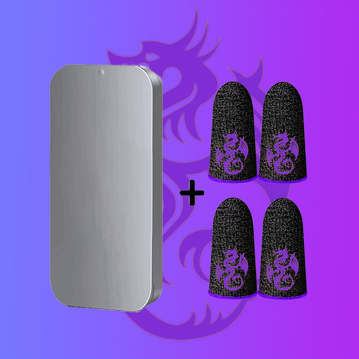 Game Finger Sleeves with Dragon Pattern, Carbon Fiber Material, Breathable, for Mobile Gaming