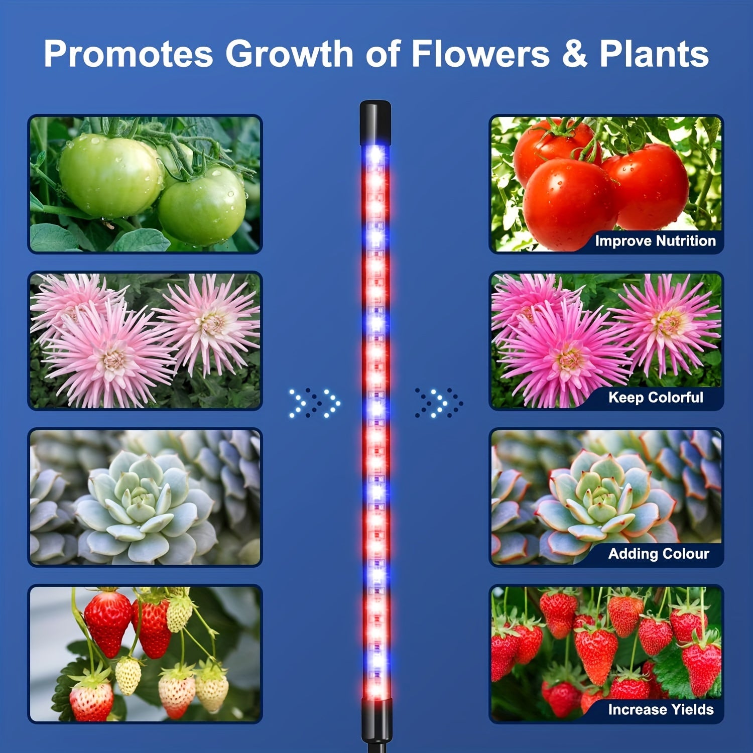 Red and Blue LED Plant Grow Light with USB, Adjustable 1-5 Heads for Indoor Plants and Greenhouse