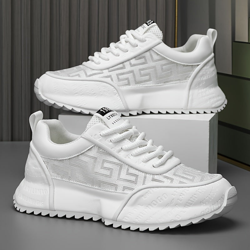 Men's Breathable Non-Slip Casual Sneakers with Lace-Up and Round Toe