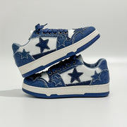 Women's Vintage Star-Patterned Sneakers Breathable Lightweight Non Slip