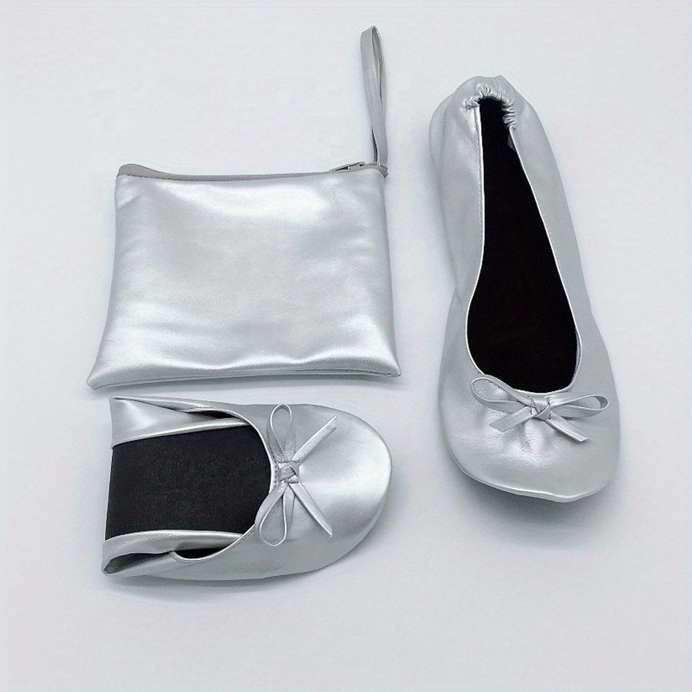 Women's Foldable Ballet Flats Wedding Party Roll-Up Slippers Comfortable Shoes