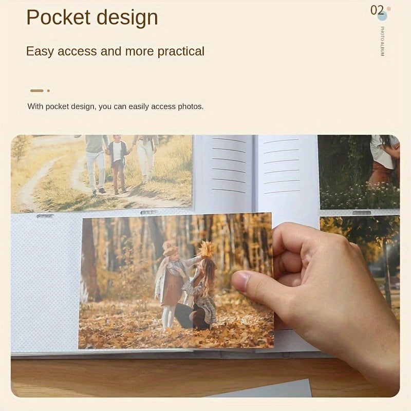 200 sahifali 6 dyuymli fotosuratlar bilan qoplangan qattiq muqova fotoalbomi, o'sish lahzalarini namoyish etish uchun mukammal va katta sig'imli to'plam.