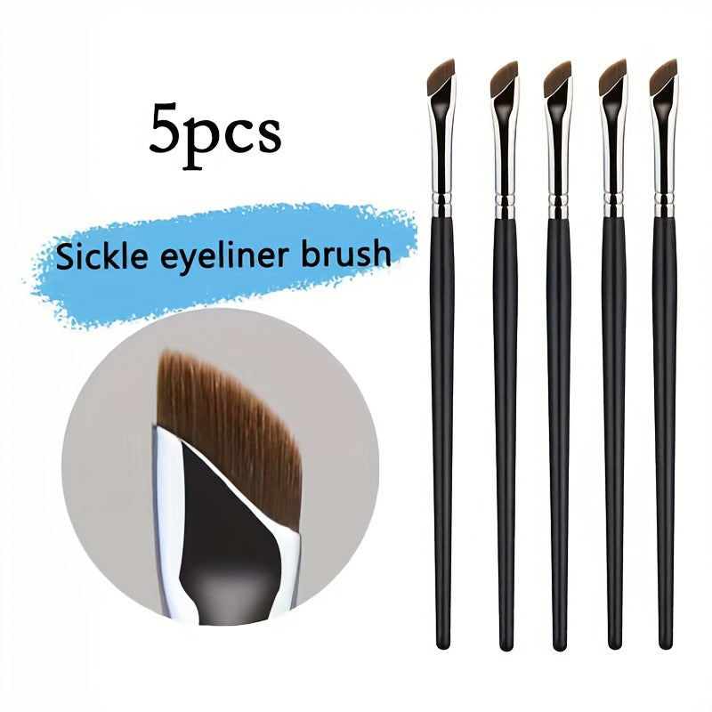 Juego de brochas de maquillaje para mujer 1/2/3/5 piezas, brocha plana de delineador líquido, angular fina