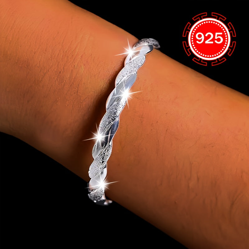 Hypoallergenic 925 Silver ochiq bangil bangle taqinchoq ayollar va qizlar uchun o'zaro bog'langan dizayn