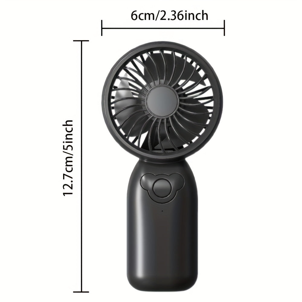 Silent Mini USB Fan Rechargeable Handheld Fan for Office Home Travel in Black Purple Beige