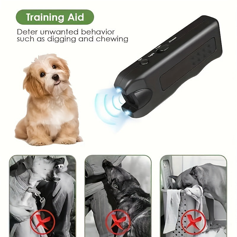 Battery-Powered Ultrasonic Dog Bark Deterrent with LED Light Safe and Effective