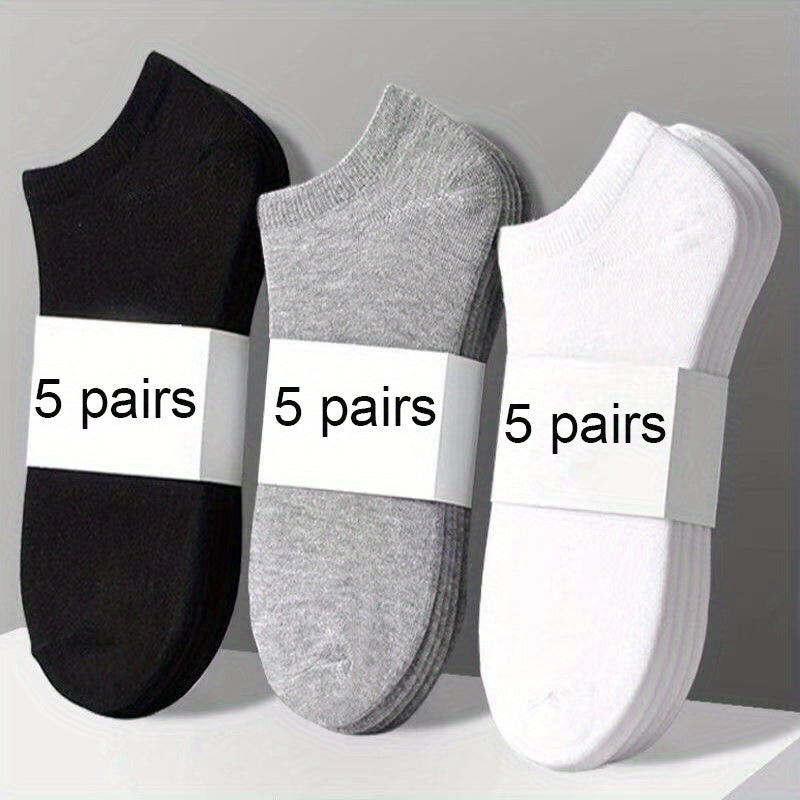 Unisex Low Cut Socks 15 Pairs Lightweight Cotton Blend Solid Color Men Women