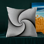 Black and White Striped Velvet Pillowcase 44cm Square Double Sided Print for Living Room Office