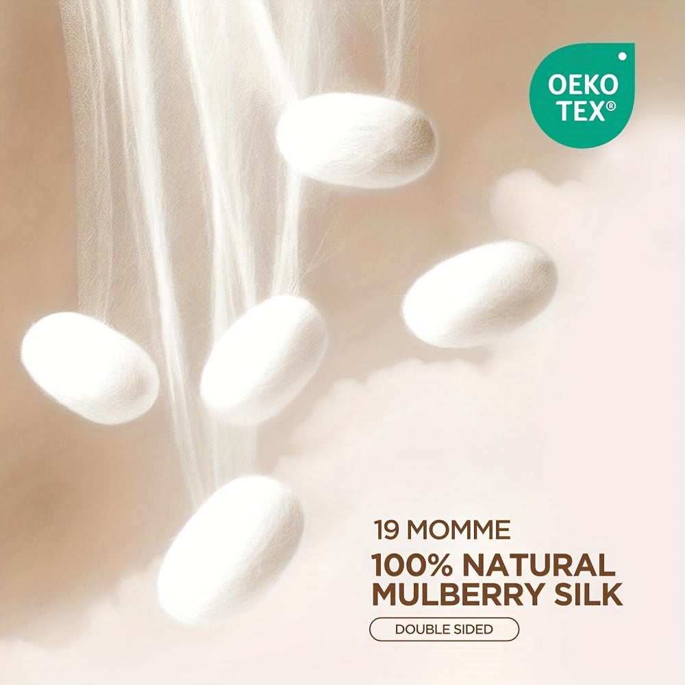 Шелковая наволочка для волос и кожи, двусторонняя, цвет шампанского, 19 мм