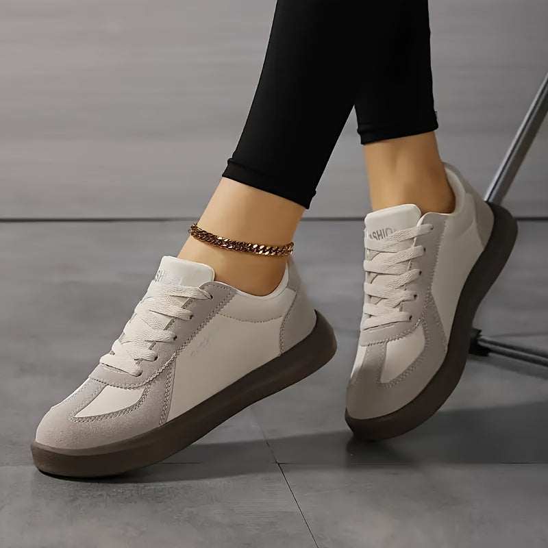 Women's Casual Low-Top Sneakers Breathable Synthetic Light Grey White EU36-43