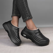 Women's EVA Clogs Comfortable Anti-Slip Winter Work Shoes Black White Collar