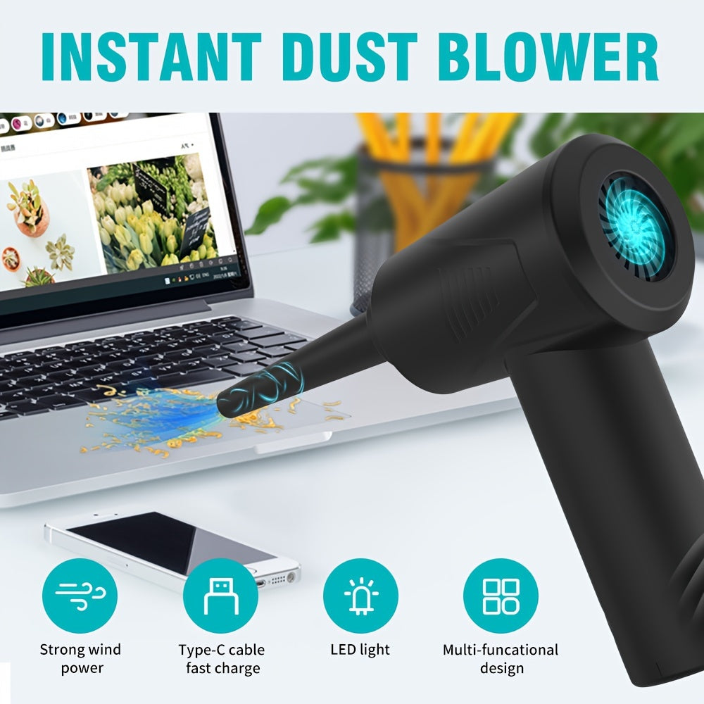 Перезаряжаемый беспроводной воздушный пылесос и вакуумный очиститель с множеством насадок, черный